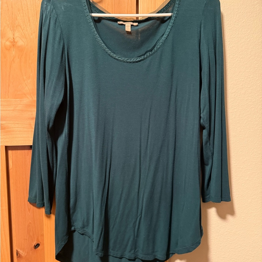 Bordeaux Teal 3/4 Sleeve Top
